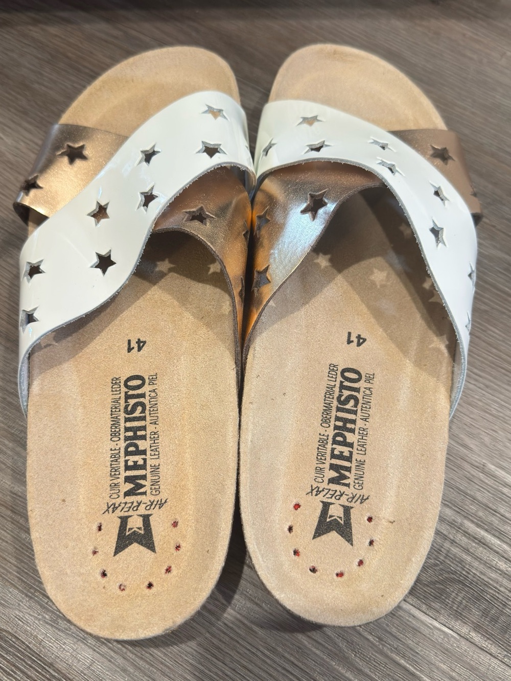 Mephisto Nanou Star White Vernis Slip On Comfort Sandals - Picture 3 of 9